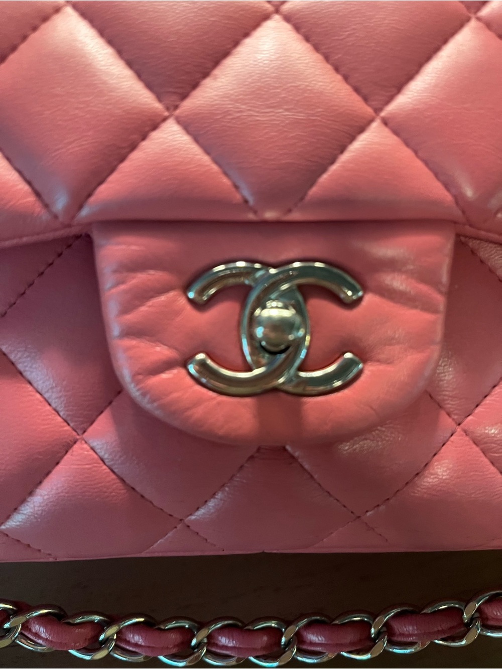 CHANEL Jumbo Quilted Double Flap Shoulder Bag in Hot Pink with Silver Hardware - Picture 4 of 13